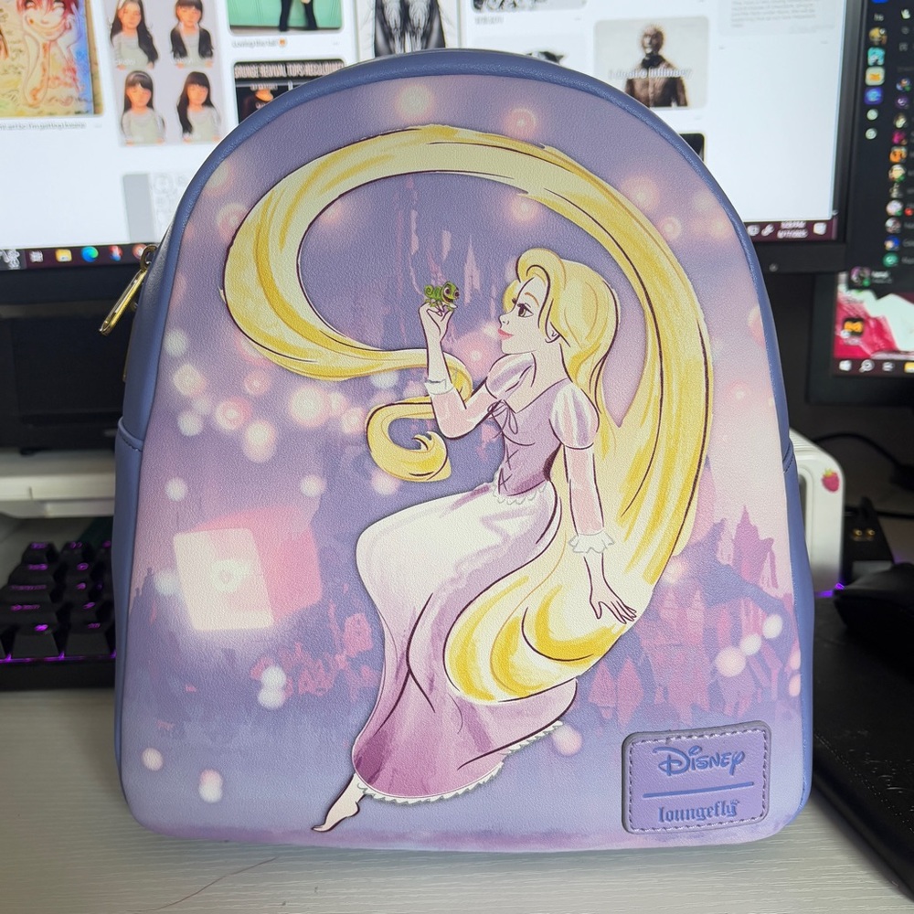 Loungefly Lavender and White Disney Princess Backpack